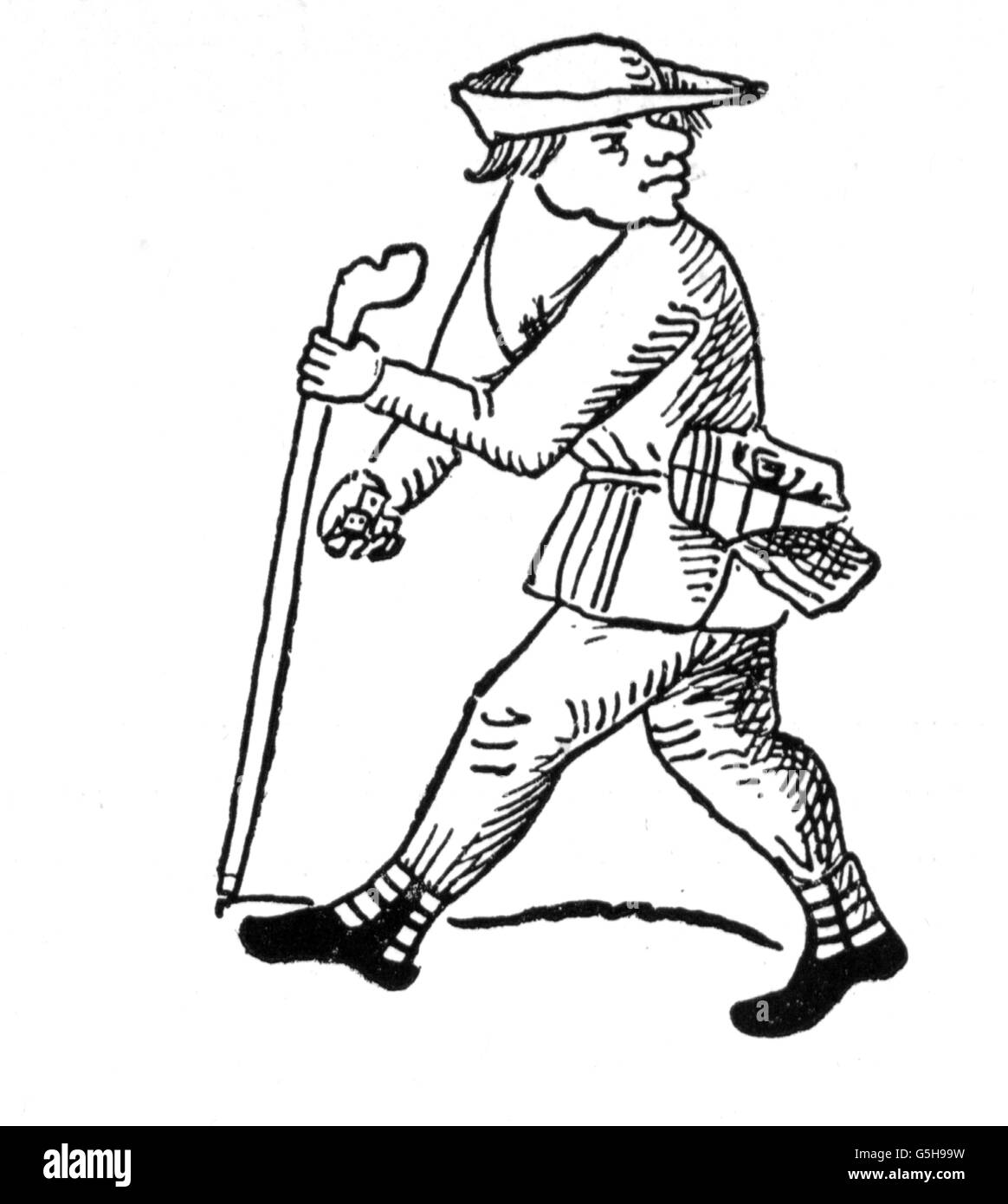 Post, Postboten, Bote, aus einem Werk von Jacobus de Cessolis, 1456, Additional-Rights-Clearences-not available Stockfoto