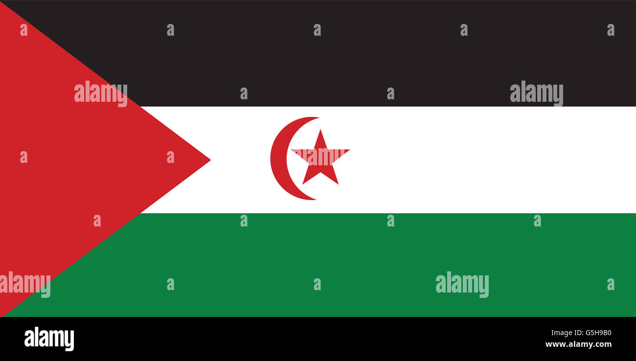 Flagge der Westsahara. Stockfoto