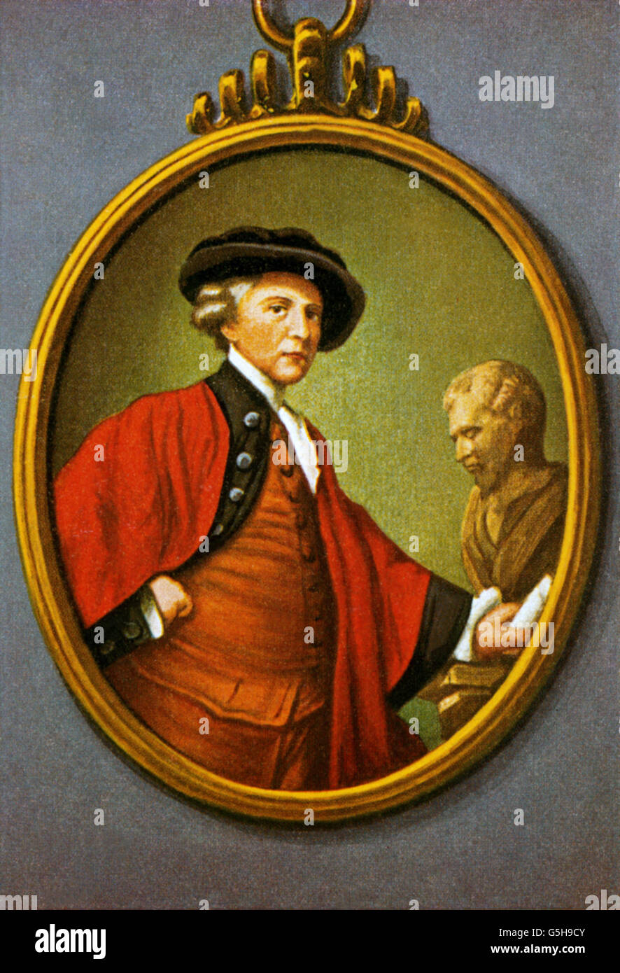 Reynolds, Sir Joshua, 16.7.1723 - 23.2.173, britischer Künstler (Maler), halbe Länge, Miniatur von W. H. Craft basierend auf Selbstporträt von Reynolds, Stockfoto