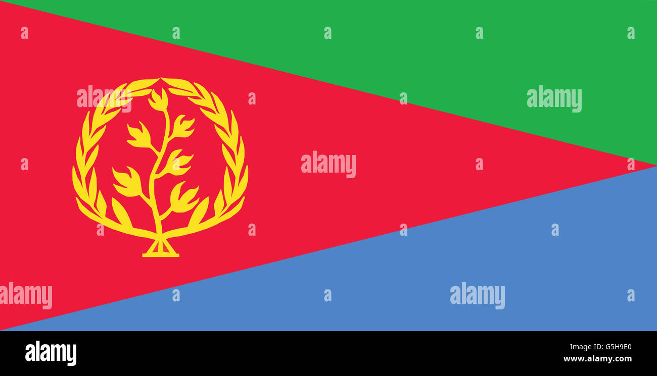 Nationalflagge von Eritrea. Stockfoto