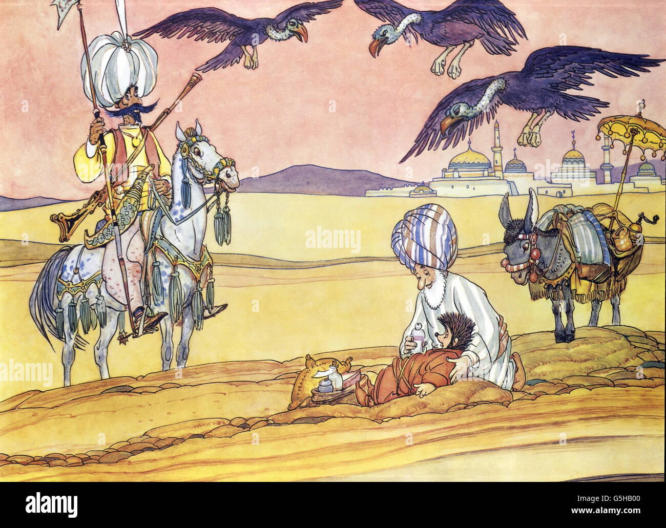 Literatur, Märchen, 'Mecki bei Sindbad', Bildband, 'wie ich in letzter Minute gerettet wurde', 1962, Zusatzrechte-Clearences-nicht vorhanden Stockfoto