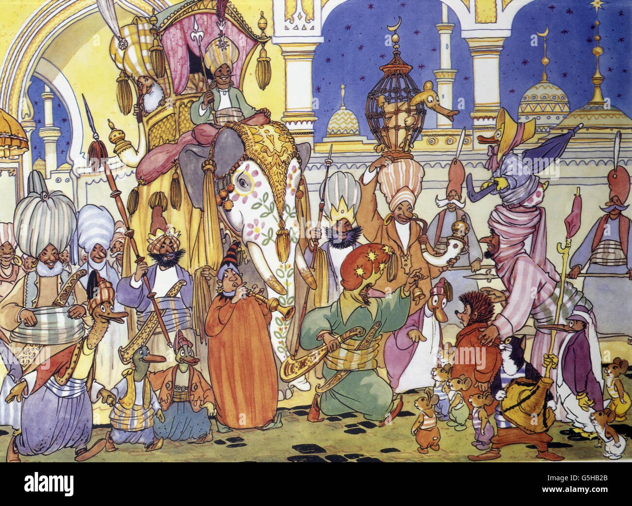 Literatur, Märchen, 'Mecki bei Sindbad', Bildband, 'wie wir Sindbad dem Seefahrer begegneten', 1962, Zusatz-Rechteklärung-nicht vorhanden Stockfoto