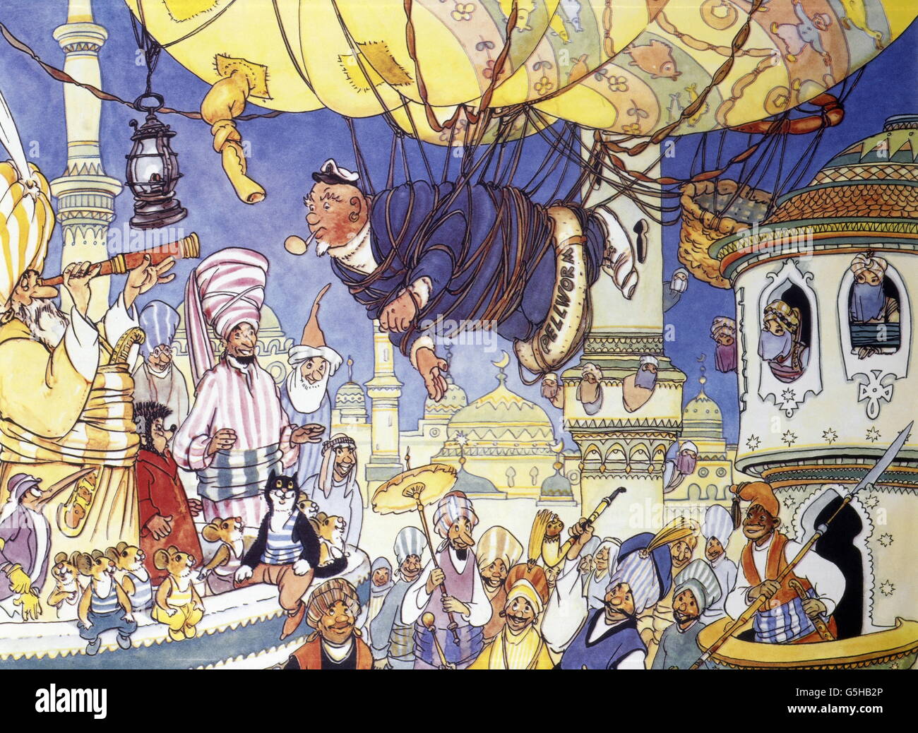 Literatur, Märchen, 'Mecki bei Sindbad', Bildband, 'wie wir Käpt'n Petersen retteten', 1962, Zusatz-Rechteklärung-nicht vorhanden Stockfoto