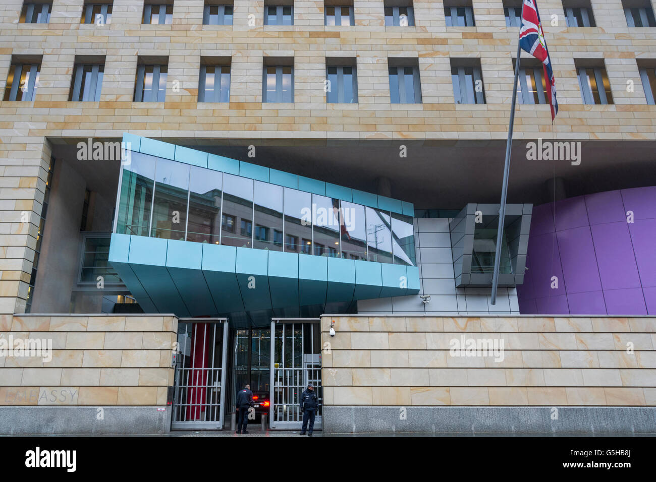 Außenseite der britischen Botschaft in Berlin, Deutschland Stockfoto