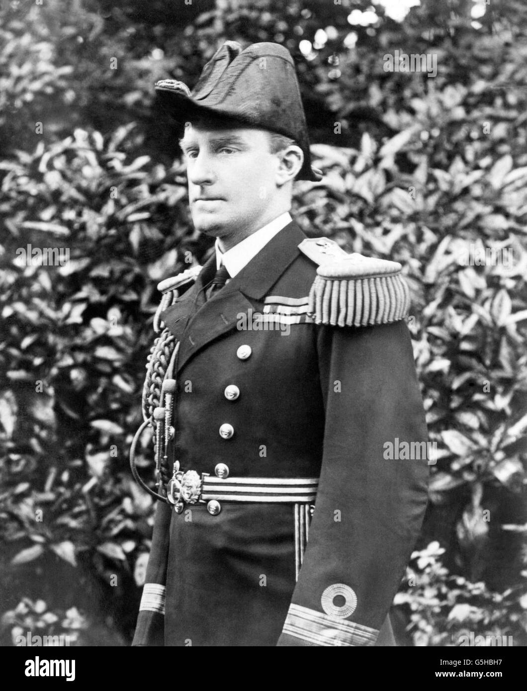 Konteradmiral WH Boyle, Kommandant des ersten Kampfgeschwaders. Stockfoto