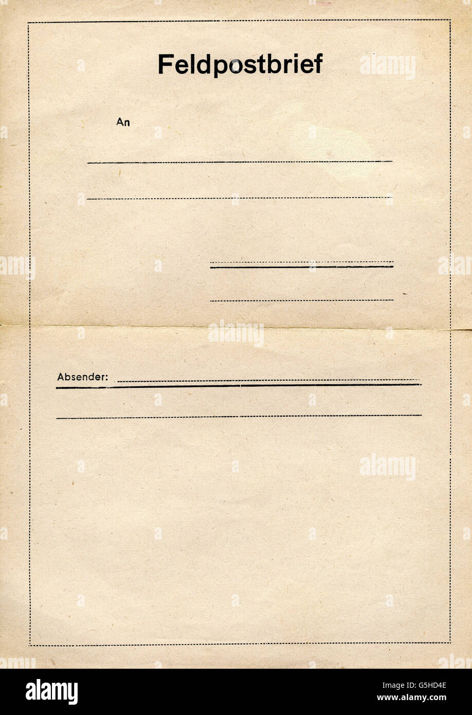 Post, Formular, Militärbrief, Deutschland, um 1940, Zusatzrechte-Clearences-nicht vorhanden Stockfoto