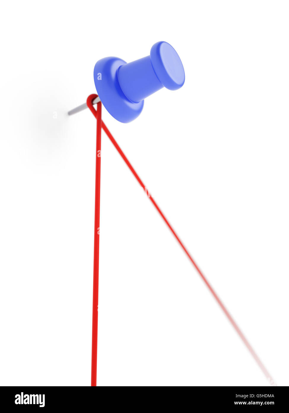 Blau-polig, angeschlossen an andere durch Seil Nahaufnahme 3D-Illustration Stockfoto