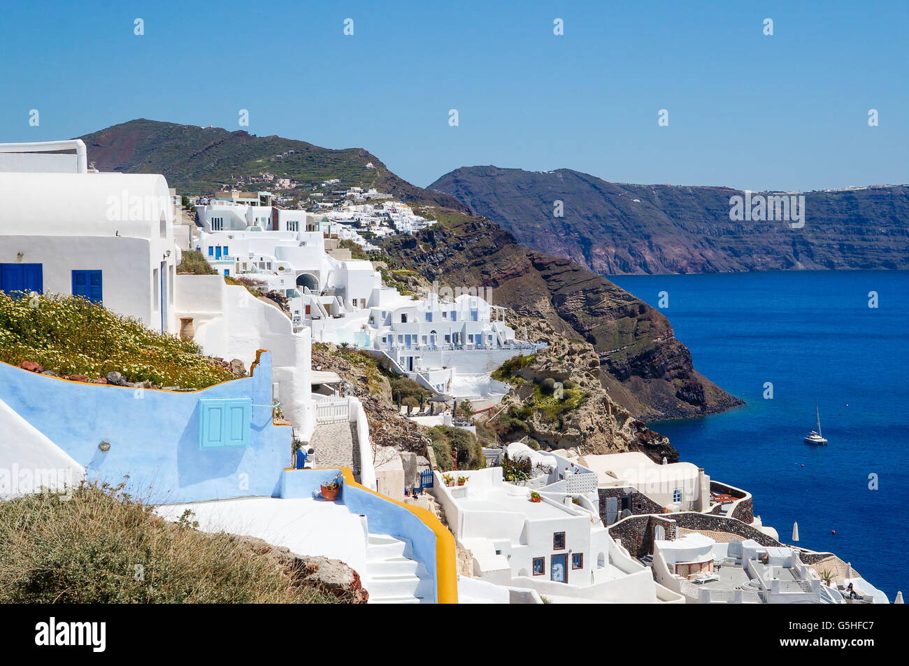 Griechischen Ägäis-Insel, Santorini, im Sommer Tag, Griechenland, Europa Stockfoto