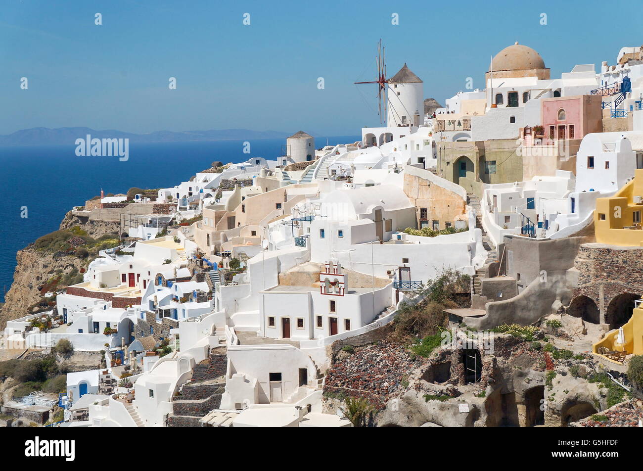 Griechischen Ägäis-Insel, Santorini, im Sommer Tag, Griechenland, Europa Stockfoto