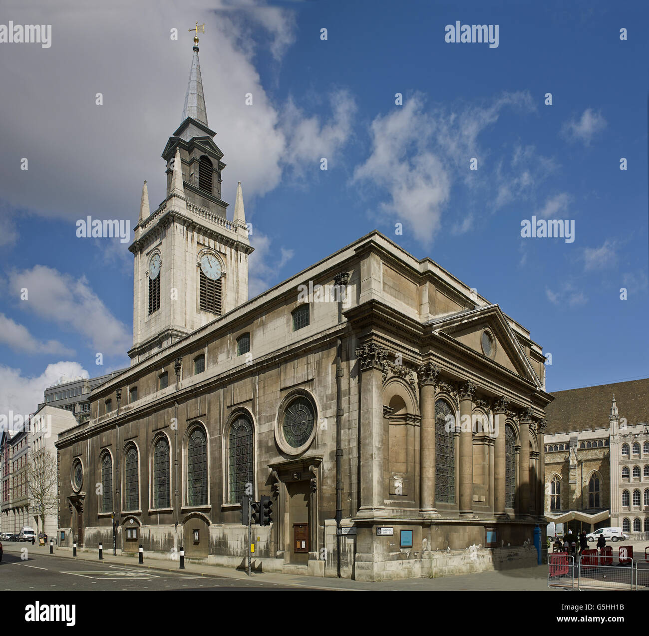 St. Lawrence Jewry, Kirche in der City of London, von Christopher Wren zwischen 1670 und 1676. Außen Stockfoto