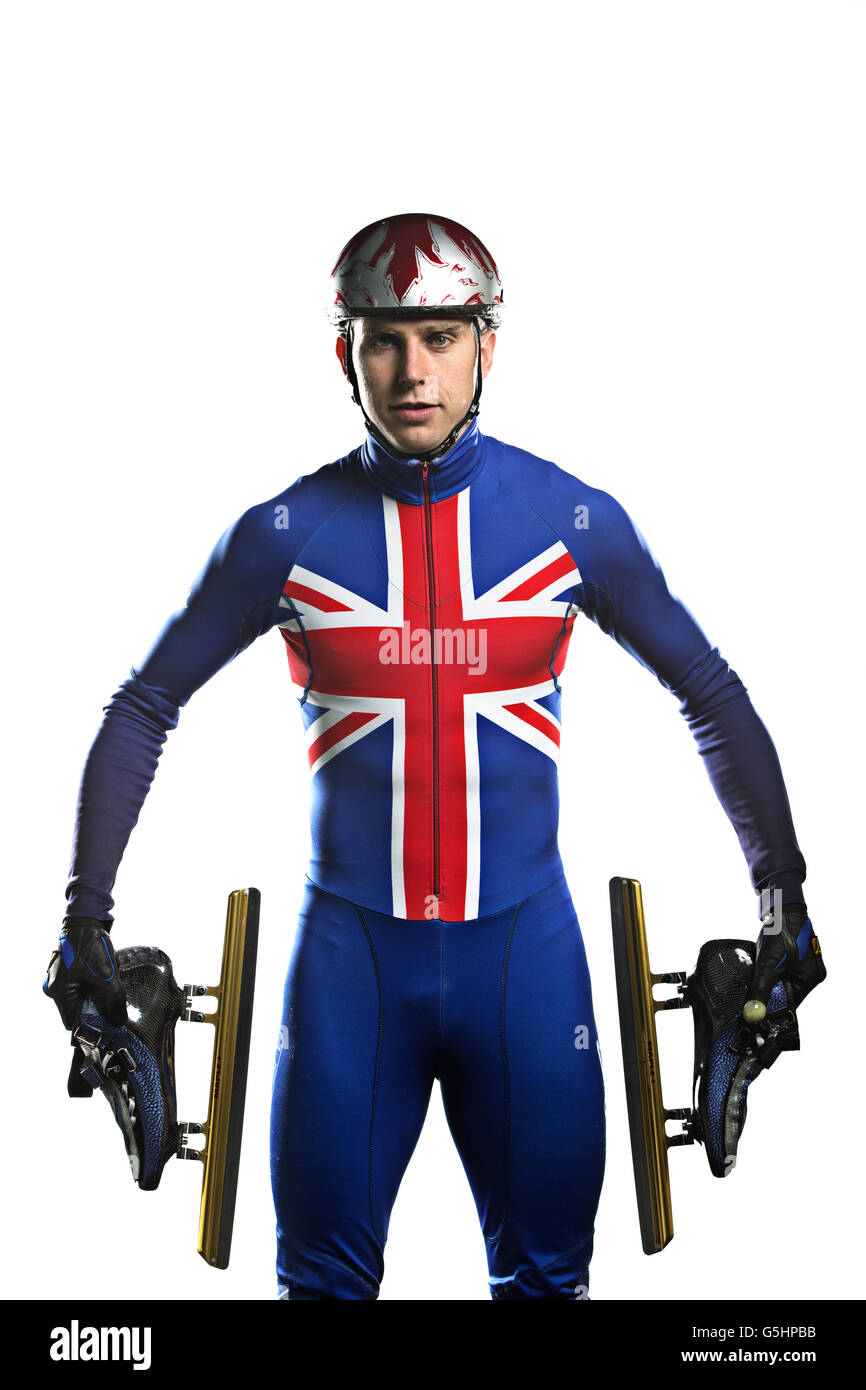 Short-Track Speed Skating - Team GB Photocall - National Ice Center. Jon Eley aus Großbritannien Stockfoto