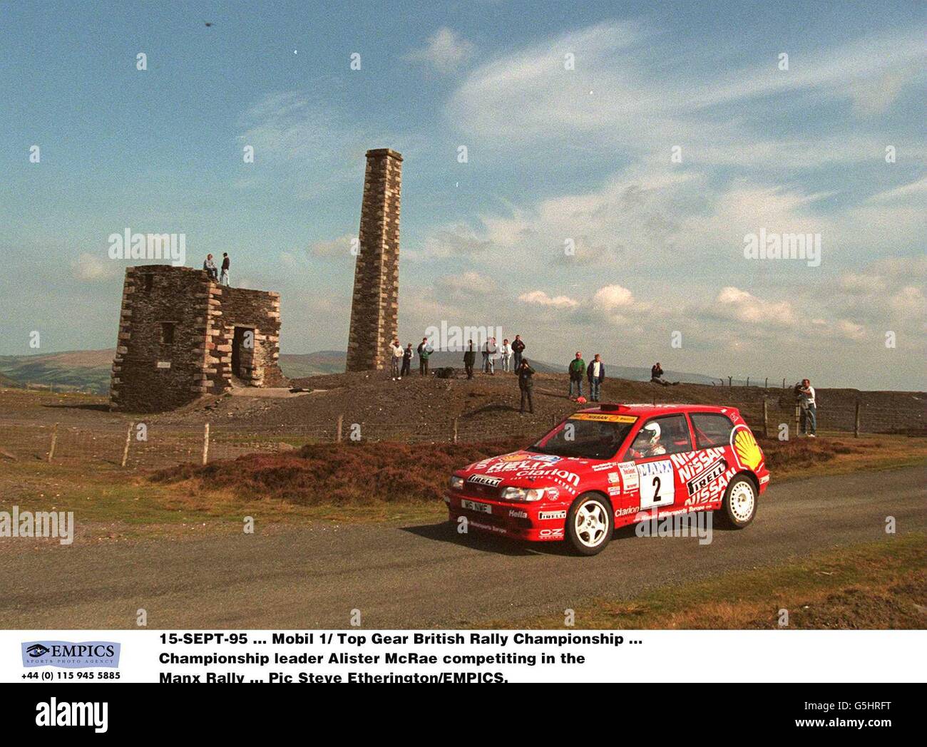 15-SEPT-95 ... Mobil 1/ Top Gear British Rally Championship ...Championship Leader Alister McRae bei der Manx Rally Stockfoto