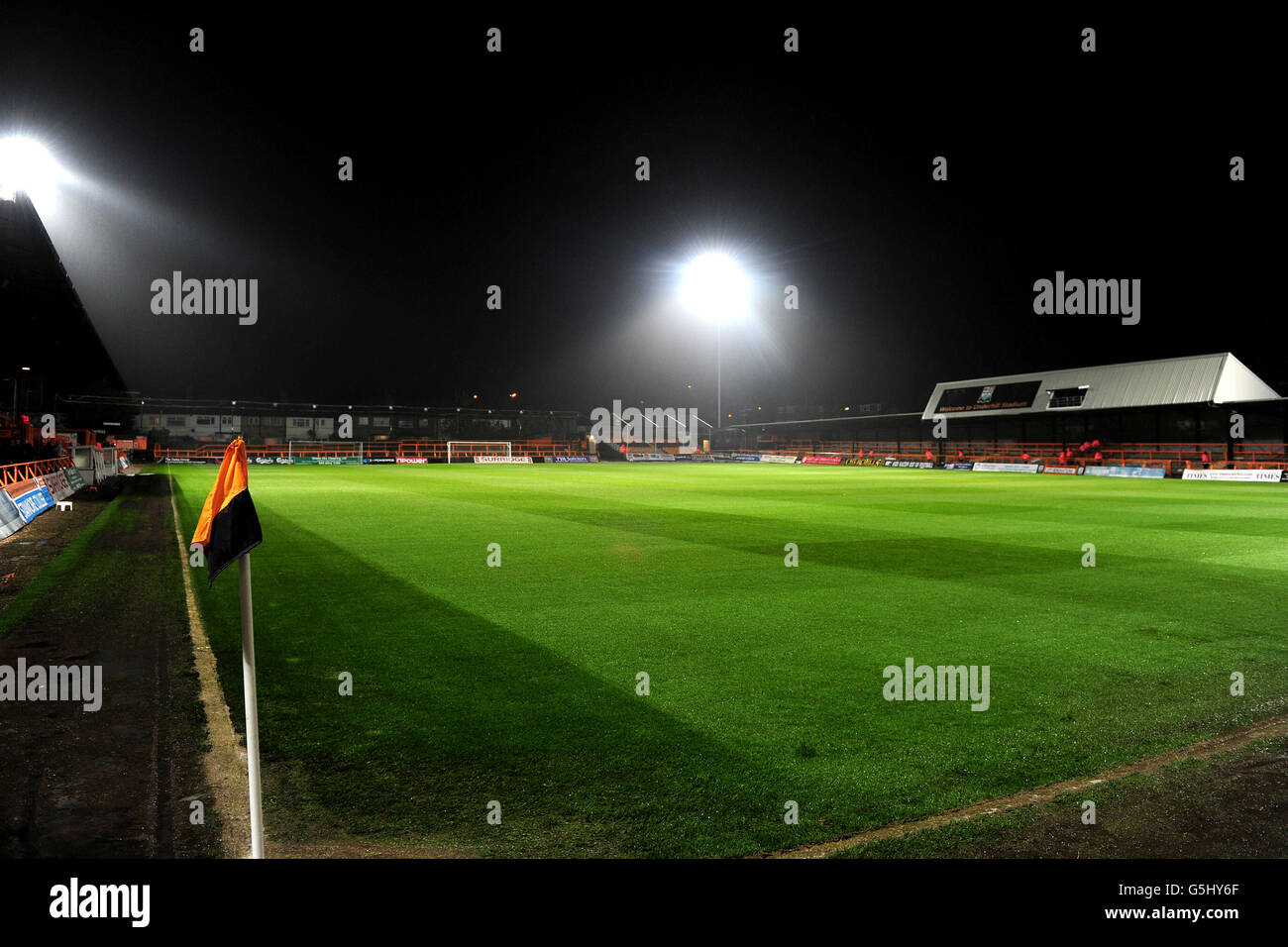 Fußball - npower Football League Two - Barnett gegen Northampton Town - Underhill Stadium. Eine allgemeine Ansicht des Underhill Stadions, Heimstadion von Barnett Stockfoto