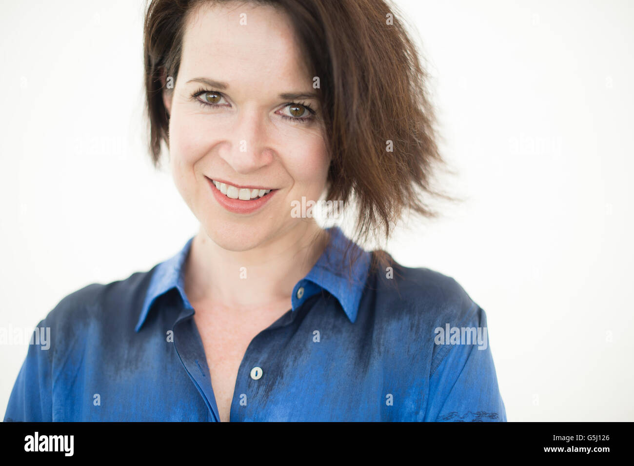 S J Parris (Pseudonym für Stephanie Jane Merritt), englischer Schriftsteller, Kritiker und Funktion Schriftsteller Hay Festival of Literature und Kunst, Hay on Wye, Powys, Wales UK, 3. Juni 2016 Stockfoto