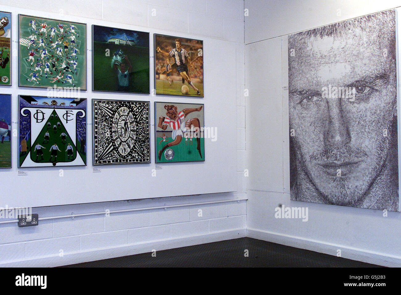 National Football Museum. National Football Museum Preston - Kunstwerk. Stockfoto