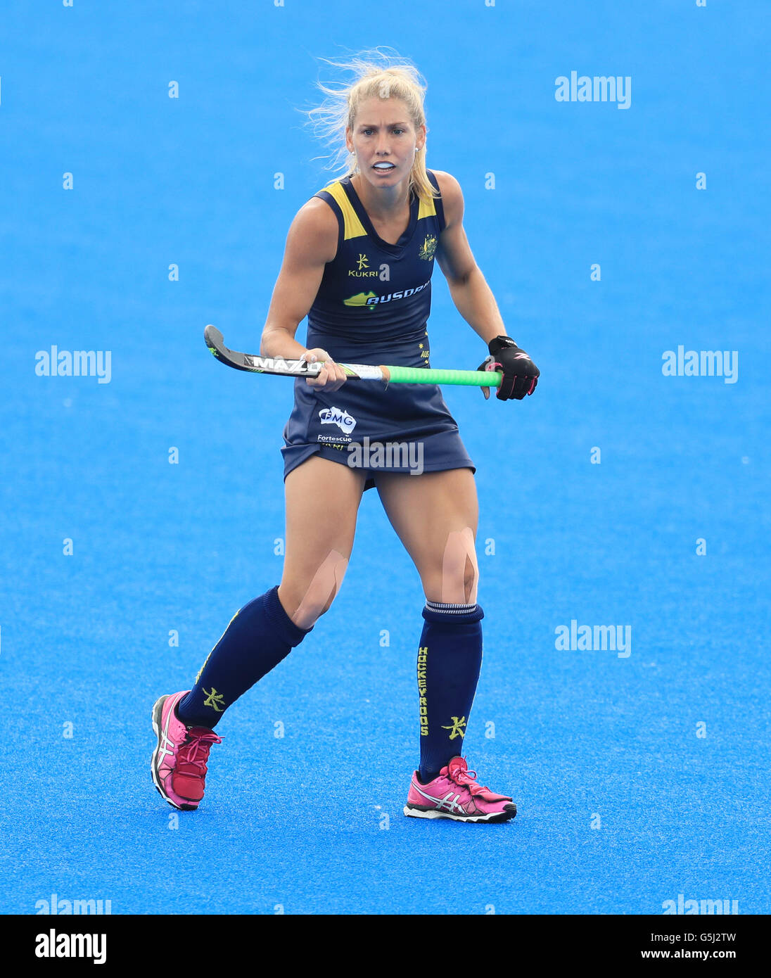 Australiens Casey Sablowski tagsüber drei von der FIH Womens Champions Trophy in der Queen Elizabeth Olympic Park, London. PRESSEVERBAND Foto. Bild Datum: Dienstag, 21. Juni 2016. PA-Geschichte-HOCKEY-London zu sehen. Bildnachweis sollte lauten: Adam Davy/PA Wire. Einschränkungen: Nur zur redaktionellen Verwendung, nicht für kommerzielle Zwecke ohne vorherige Genehmigung kontaktieren Sie PA Bilder für weitere Informationen: Tel: + 44 (0) 115 8447447. Stockfoto