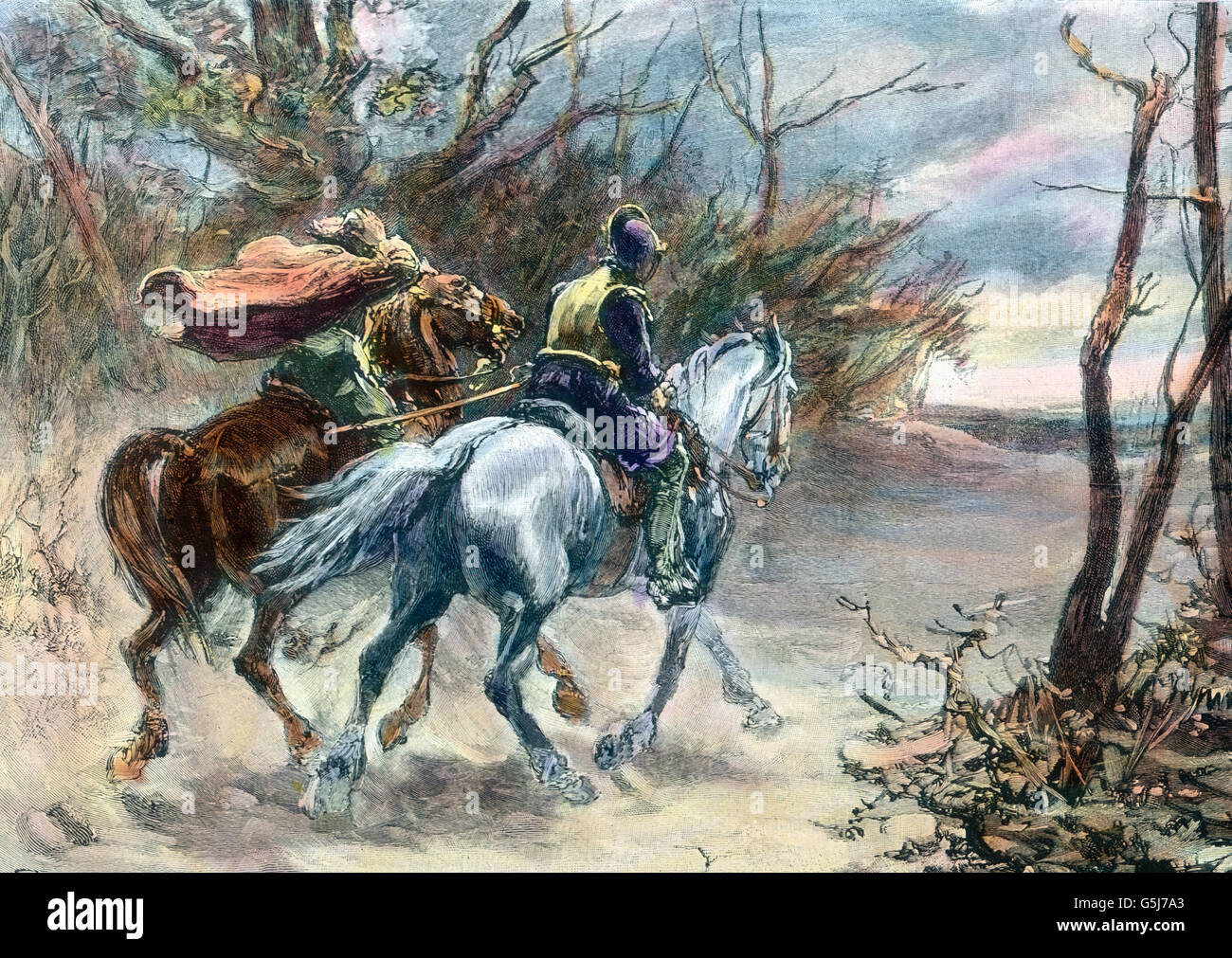 Schwedische Reiter Zur Zeit des des Dreißigjährigen Krieges. Schwedische Reiter in den Tagen des Dreißigjährigen Krieges. Stockfoto