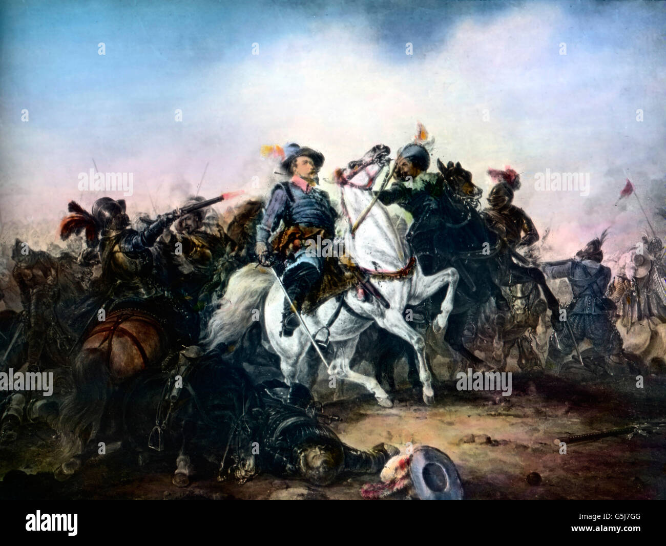 Gustav Adolfs Tod. Tod des schwedischen Königs Gustav Adolf. Stockfoto