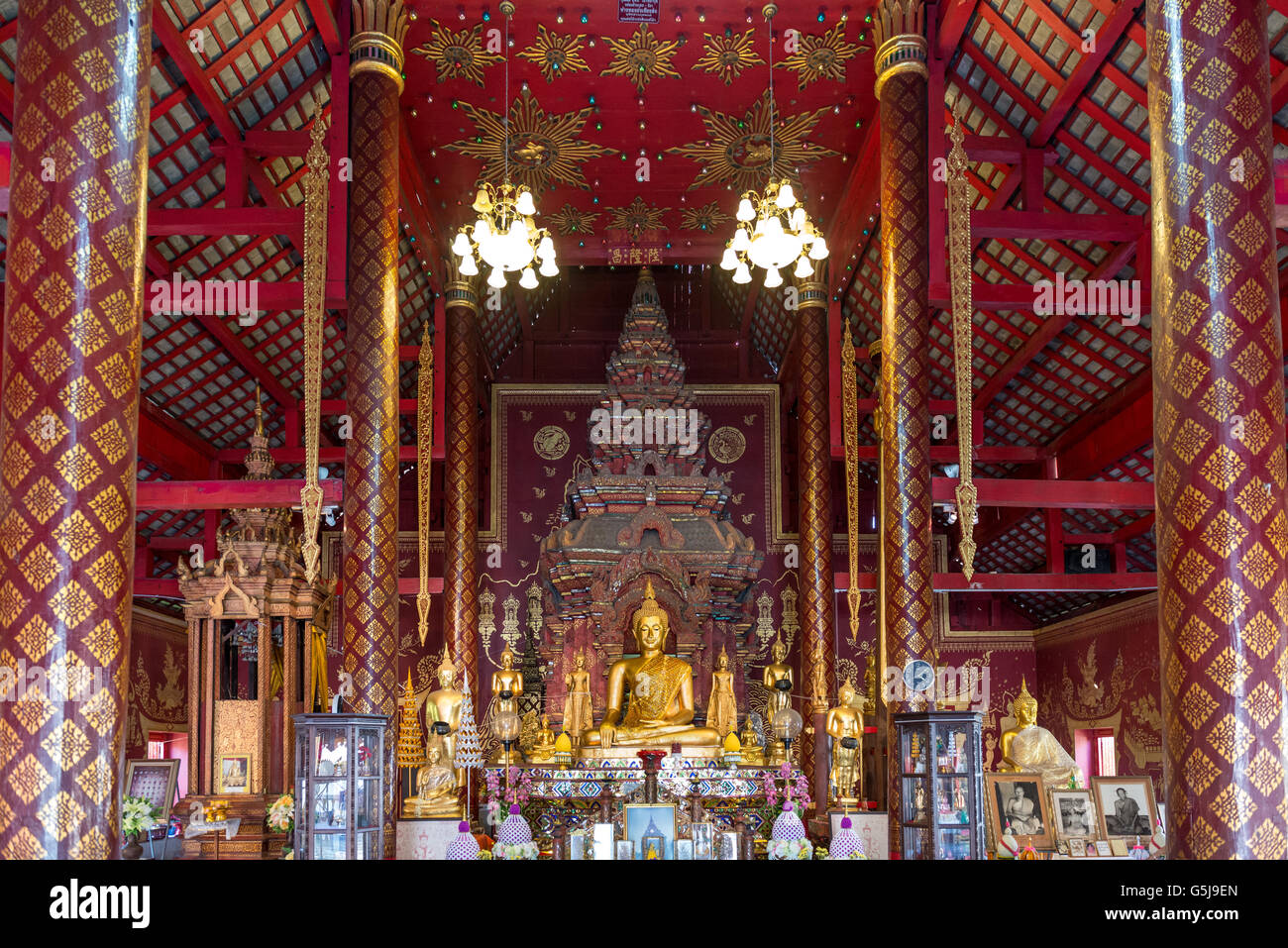 Interne, Wat Chiang Man, Chiang Mai, Thailand Stockfoto
