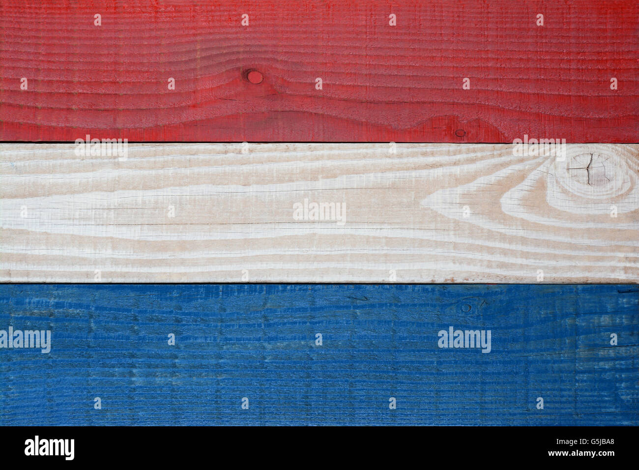 Closeup roten, weißen und blauen Platten Hintergrund. Patriotischen Hintergrund für 4. Juli oder Memorial Day Projekte. Stockfoto