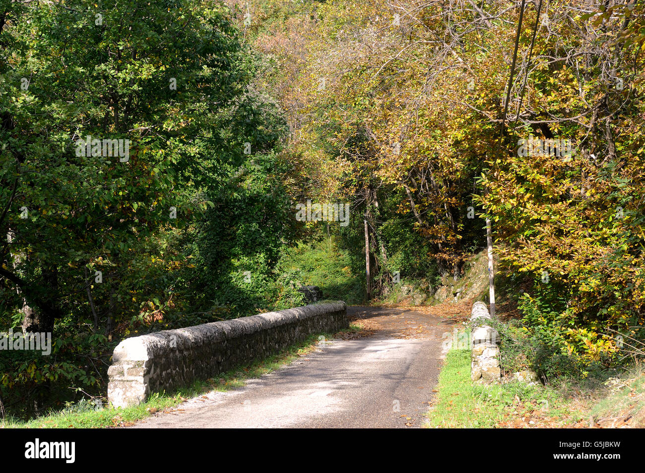 Landschaft im Herzen der französischen Cevennen-Nationalpark im vollen Herbst Stockfoto