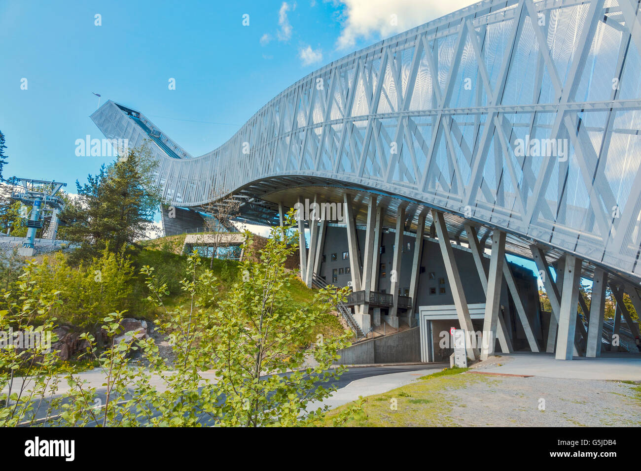 Neuen Holmenkollen Sprungschanze Oslo Norwegen Stockfoto