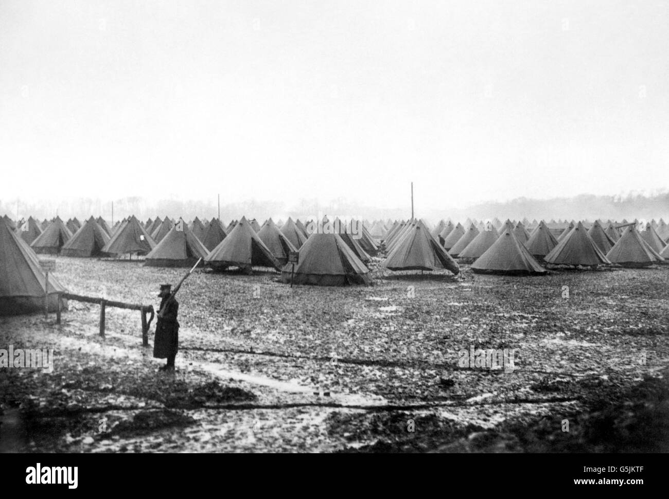 Erster Weltkrieg - Britisches Lager - Frankreich. Ein britisches Lager in Nordfrankreich. Stockfoto