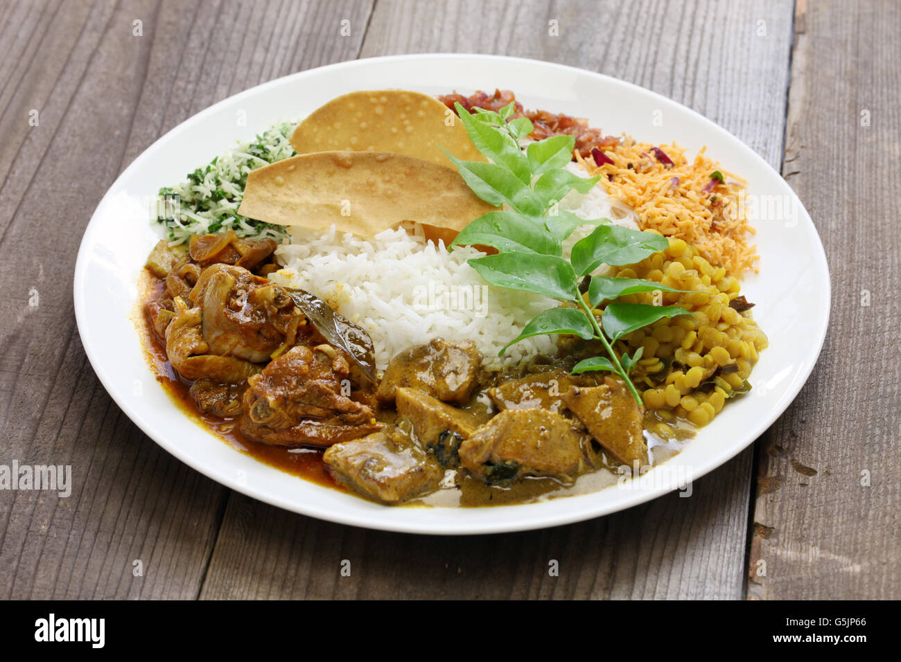 Reis und Curry, srilankische Küche Stockfoto