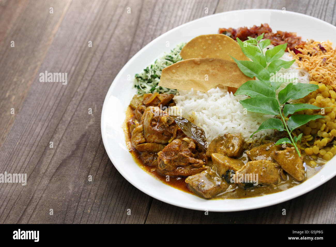 Reis und Curry, srilankische Küche Stockfoto