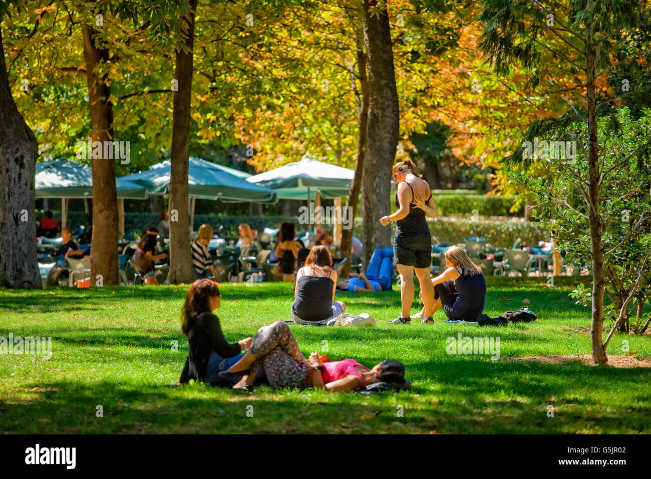 Der Parc del Retiro in Madrid Stockfoto
