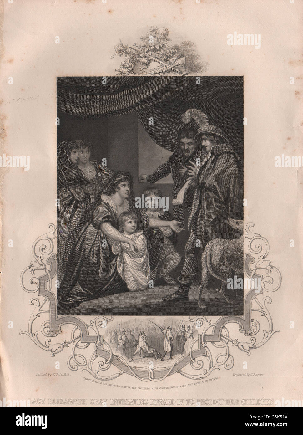 Prinzen IN den Turm: Lady Elizabeth Gray fragt Edward IV zum Schutz der Kinder, 1853 Stockfoto