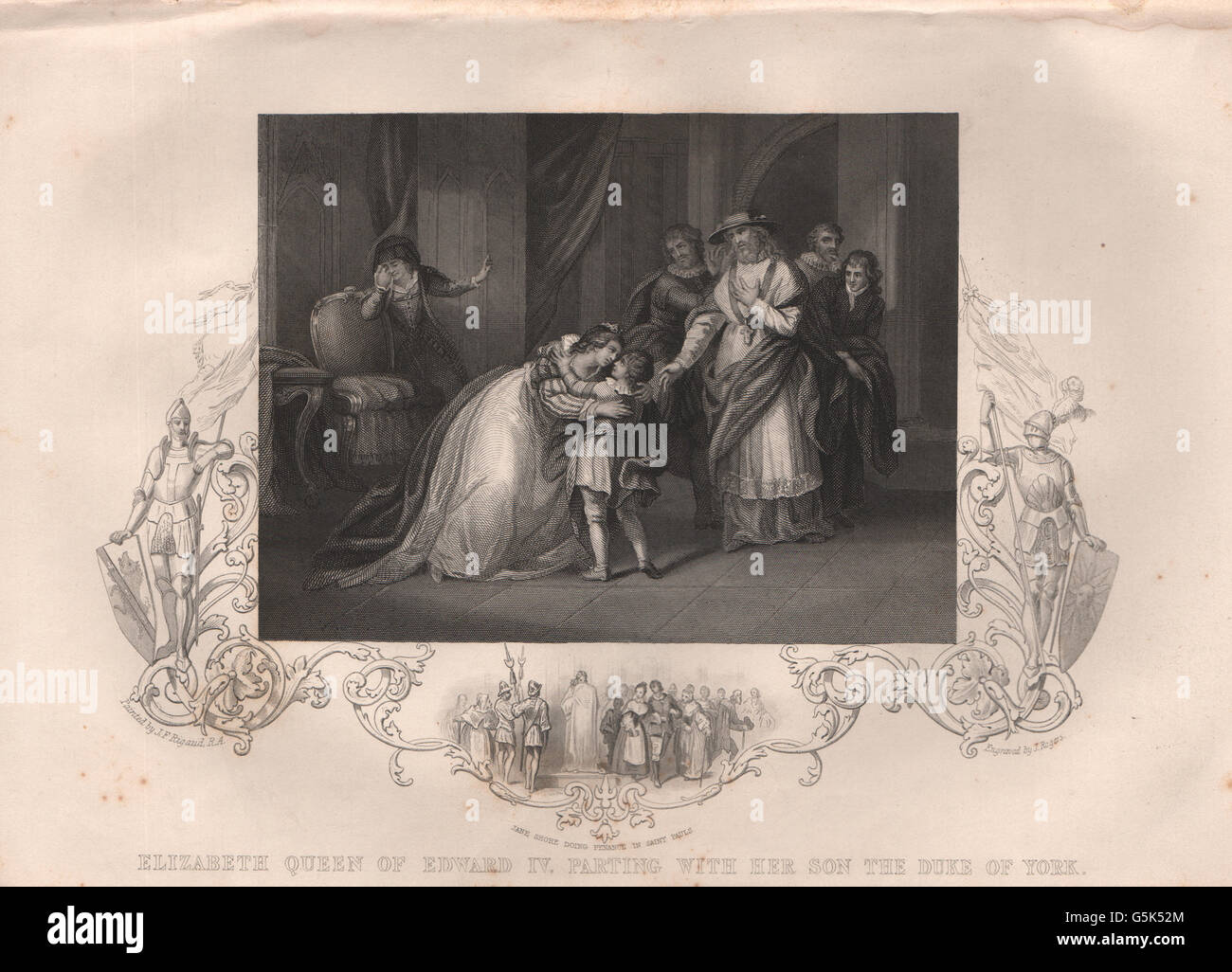 Prinzen IN den Turm: Elizabeth Woodville lässt ihren Sohn Herzog von York, 1853 Stockfoto