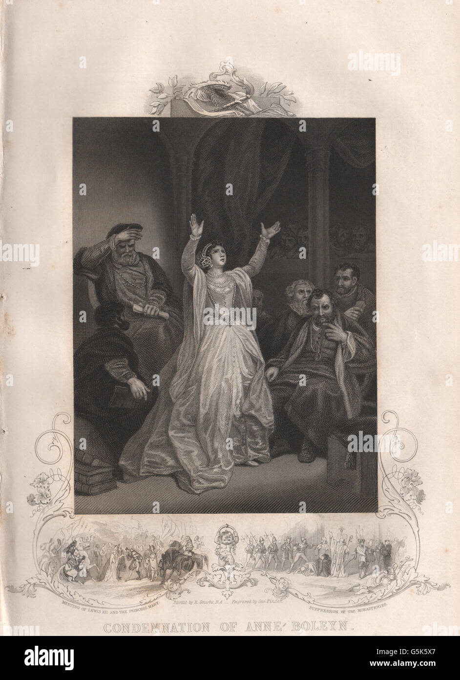 ANNE BOLEYN Verurteilung: Einschub. Lewis XII Fürstin. TALLIS, print 1853 Stockfoto