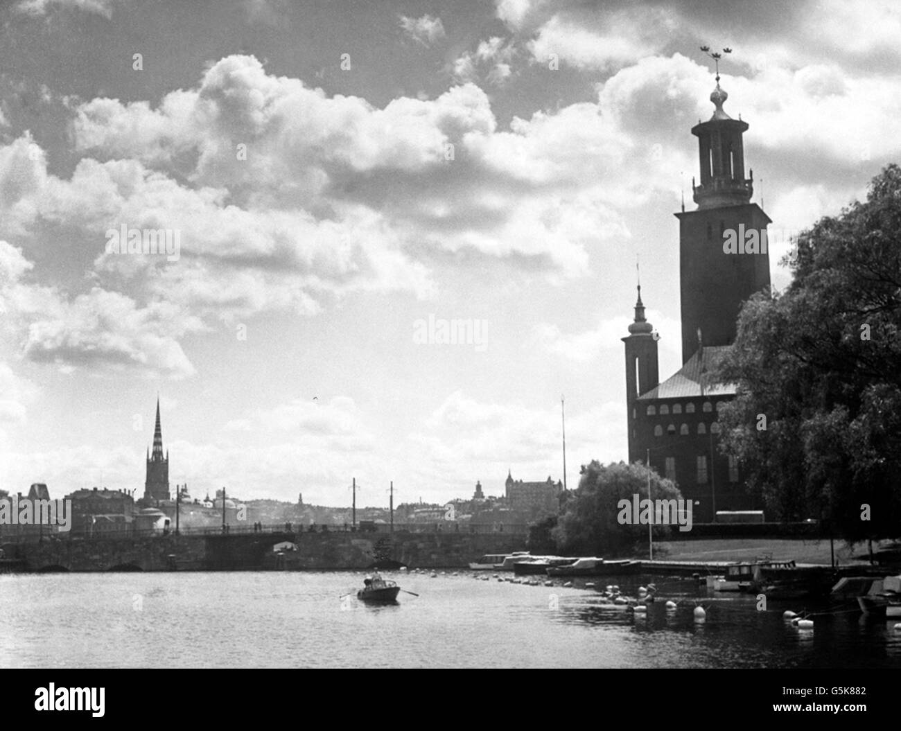 Stockholm - Rathaus - Mälarsee Stockfoto