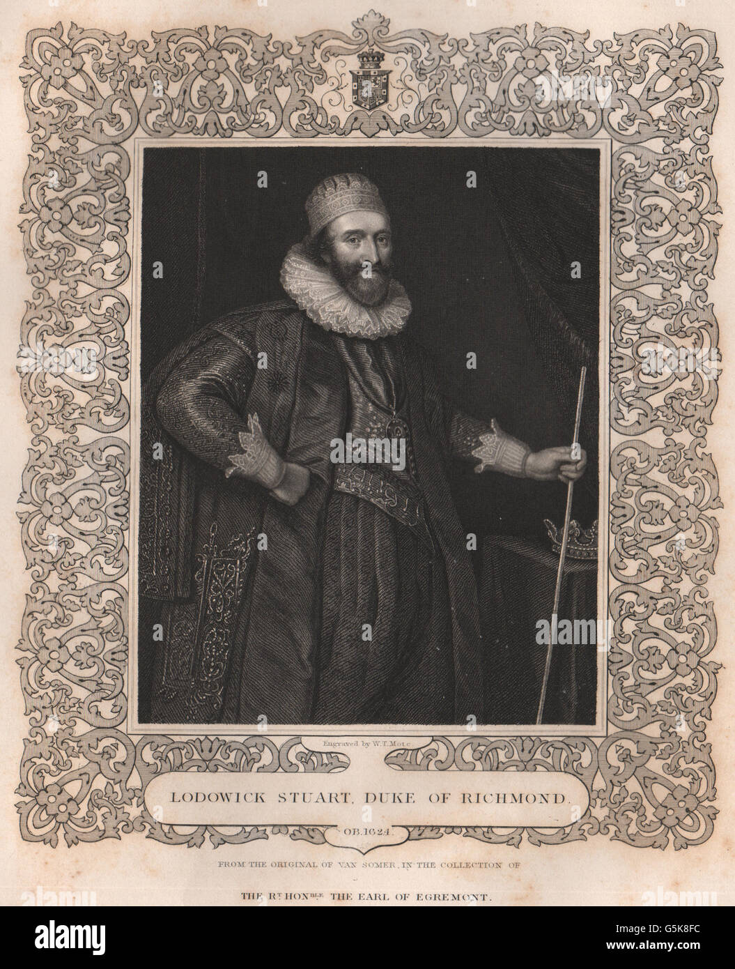 BRITISCHE Geschichte: Ludewig Stuart Herzog von Richmond. TALLIS, antiken print 1853 Stockfoto