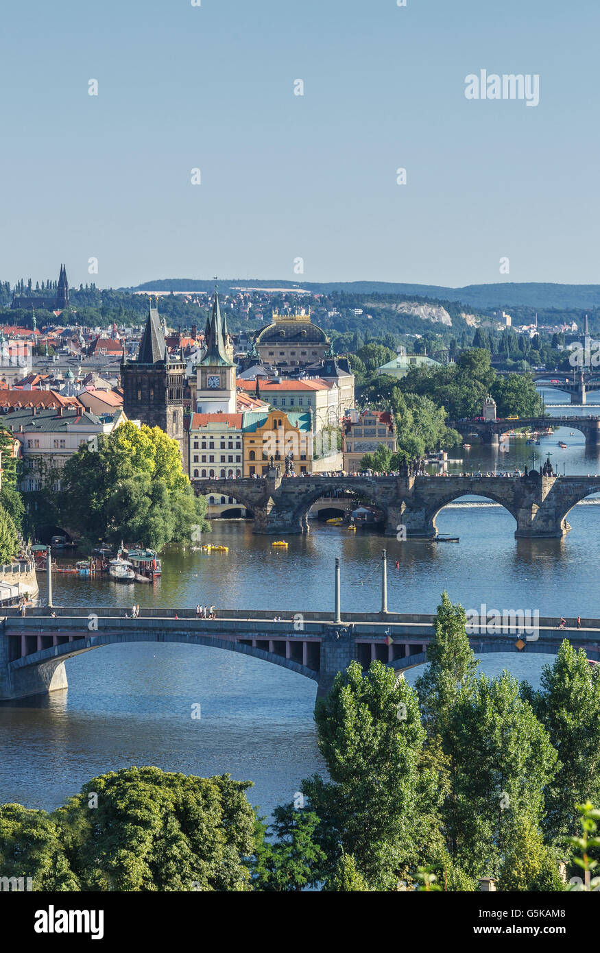 Brücken über den River Prag, Prag, Tschechische Republik Stockfoto