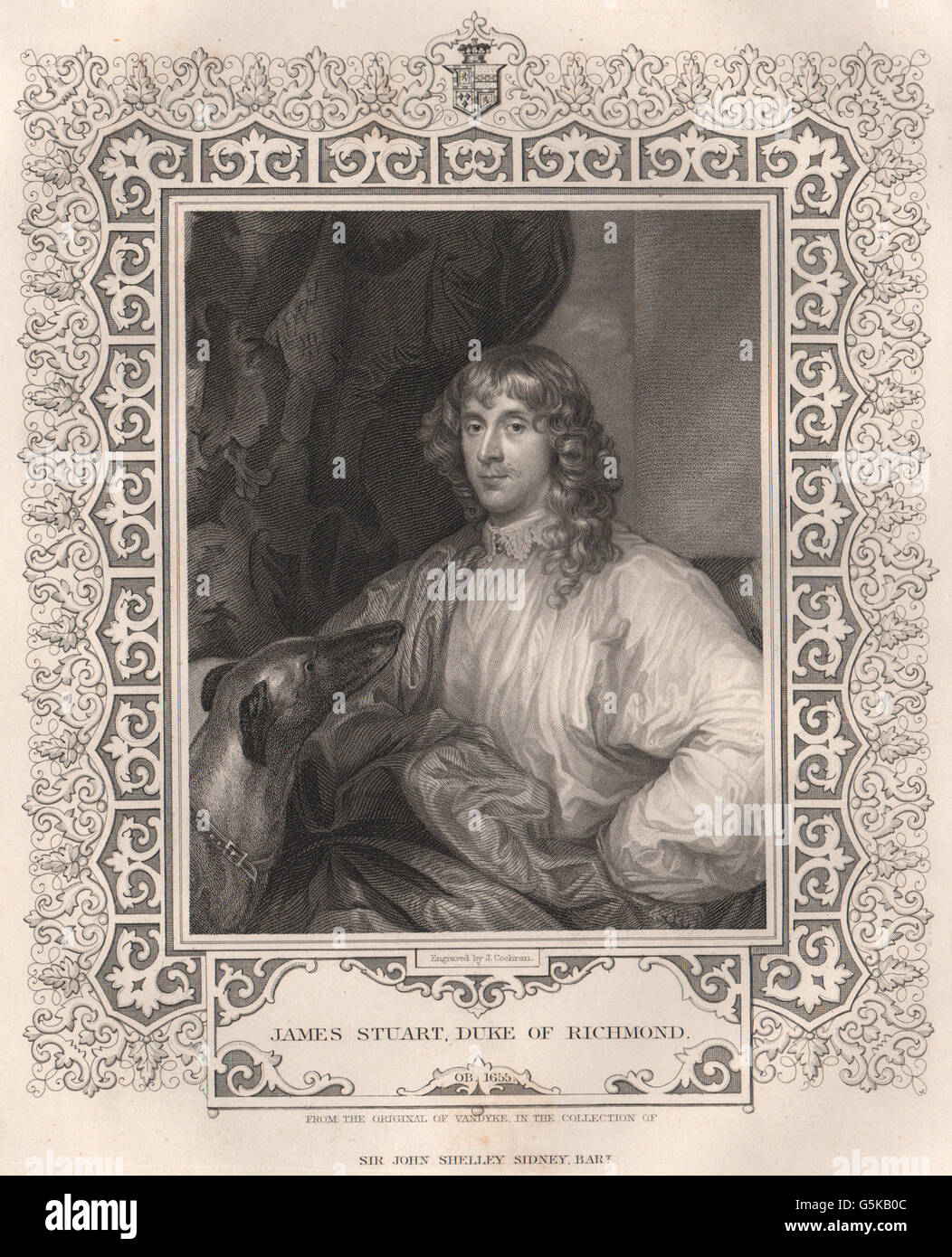 BRITISCHE Geschichte: James Stuart, Herzog von Richmond. TALLIS, antiken print 1853 Stockfoto