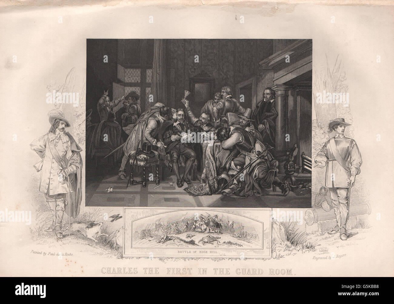 ENGLISCHER Bürgerkrieg: Charles das erste in den Schutzraum. Schlacht von Edge Hill 1853 Stockfoto