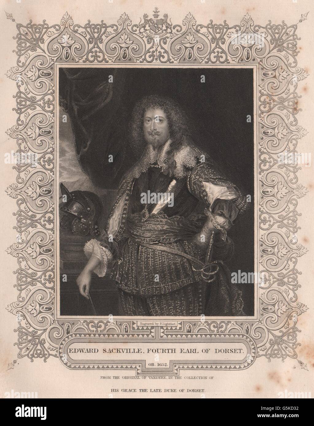 BRITISCHE Geschichte: Edward Sackville, 4. Earl Of Dorset. TALLIS, print 1853 Stockfoto