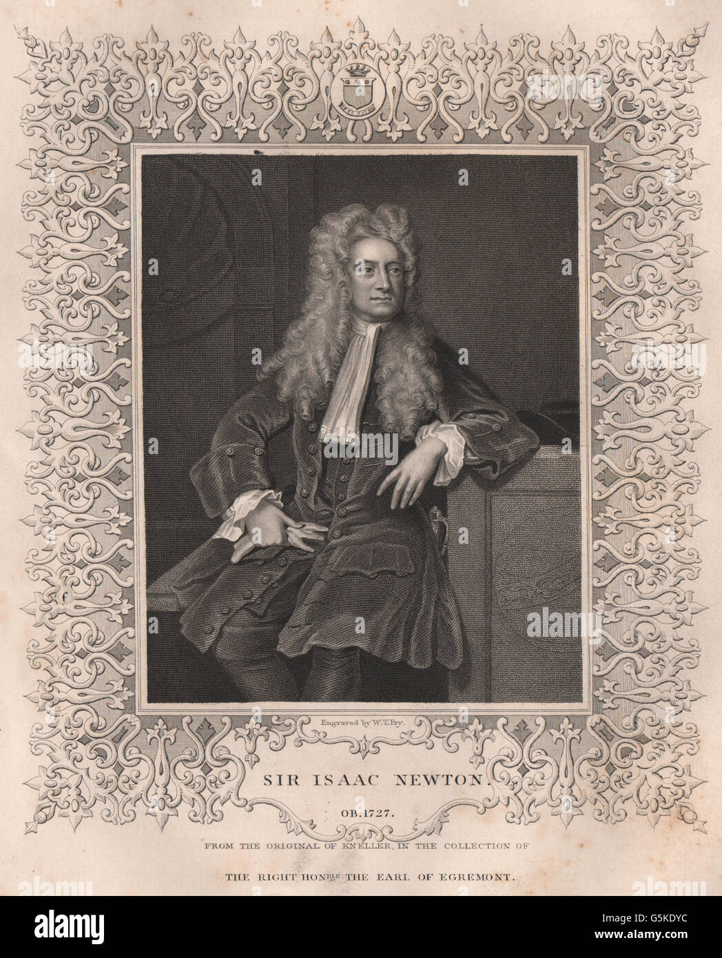 BRITISCHE Geschichte: Sir Isaac Newton. TALLIS, antiken print 1853 Stockfoto