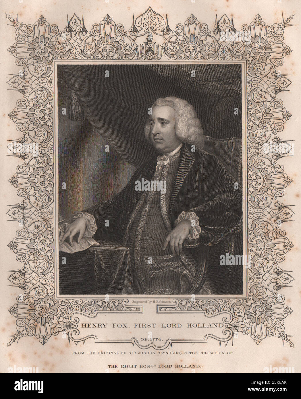 BRITISCHE Geschichte: Henry Fox, erste Lord Holland. TALLIS, antiken print 1853 Stockfoto