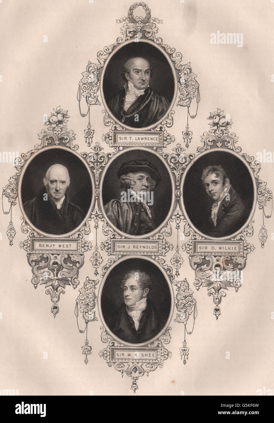 BRITISCHE Künstler: T. Lawrence; Ben-West; Reynolds J; D Wilkie; MA Shee, 1853 Stockfoto