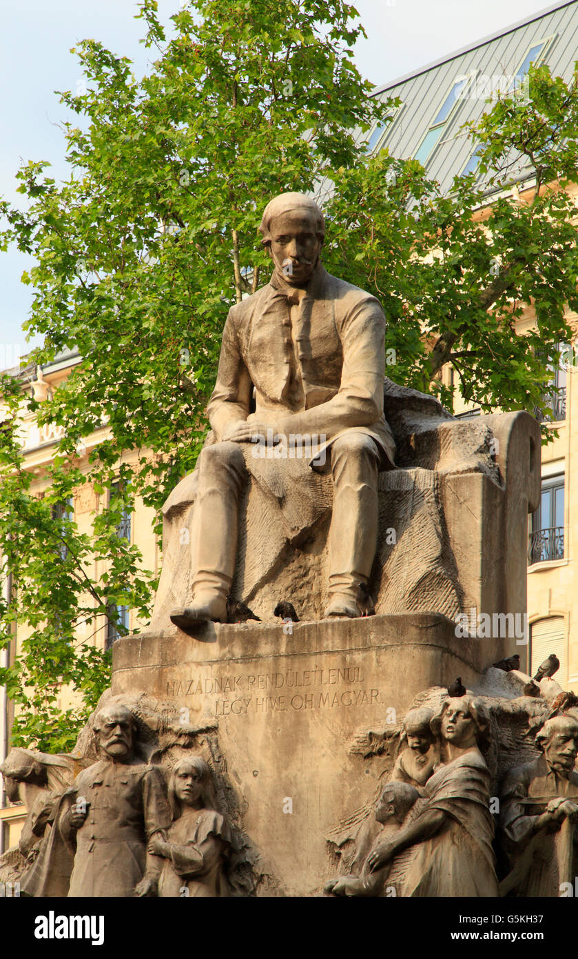 Ungarn Budapest Mihály Vörösmarty Dichter statue Stockfoto
