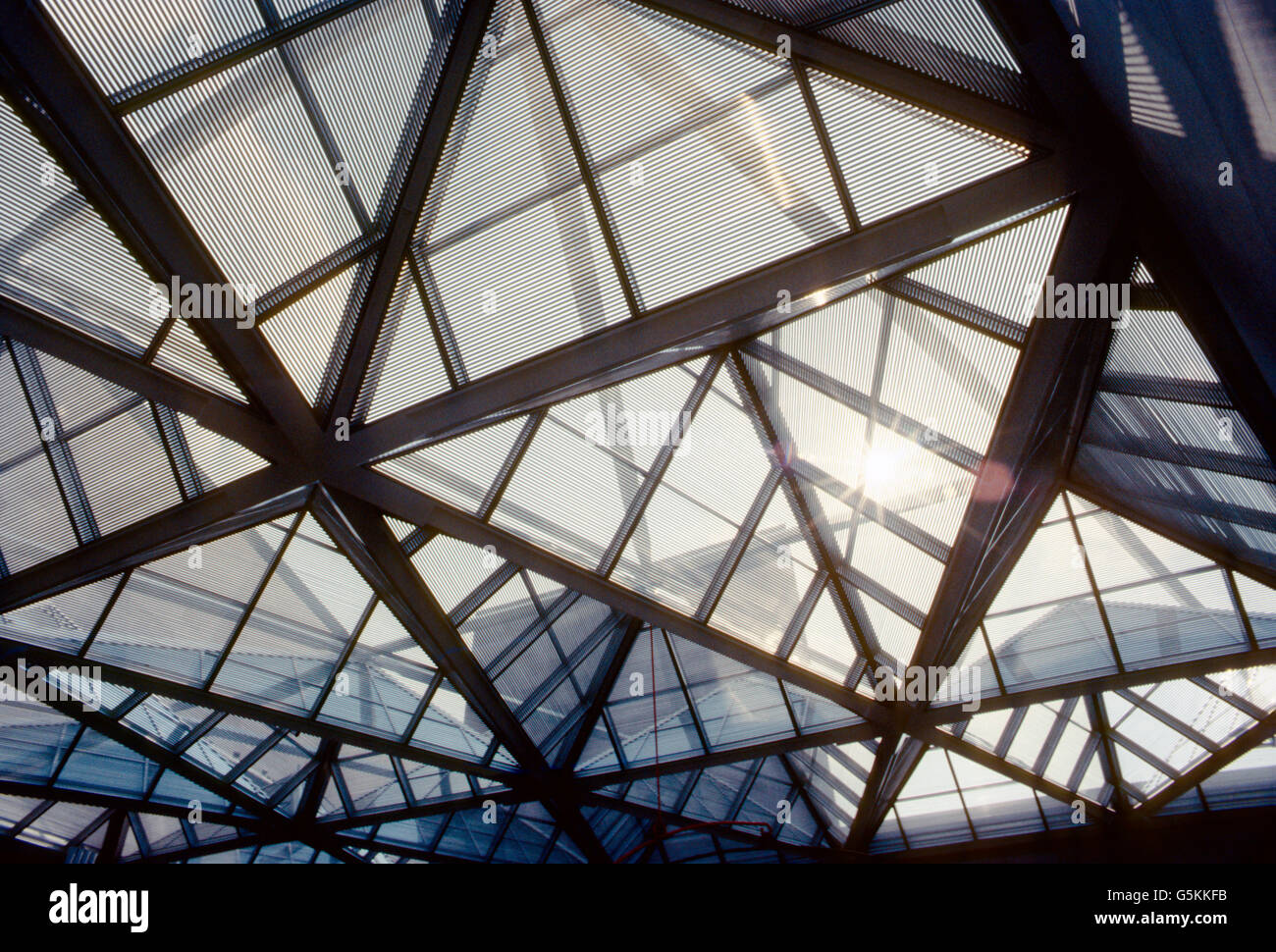 Abstrakte Innenansicht des Daches & Dachfenster; National Gallery of Art; Washington; D. C.; USA Stockfoto