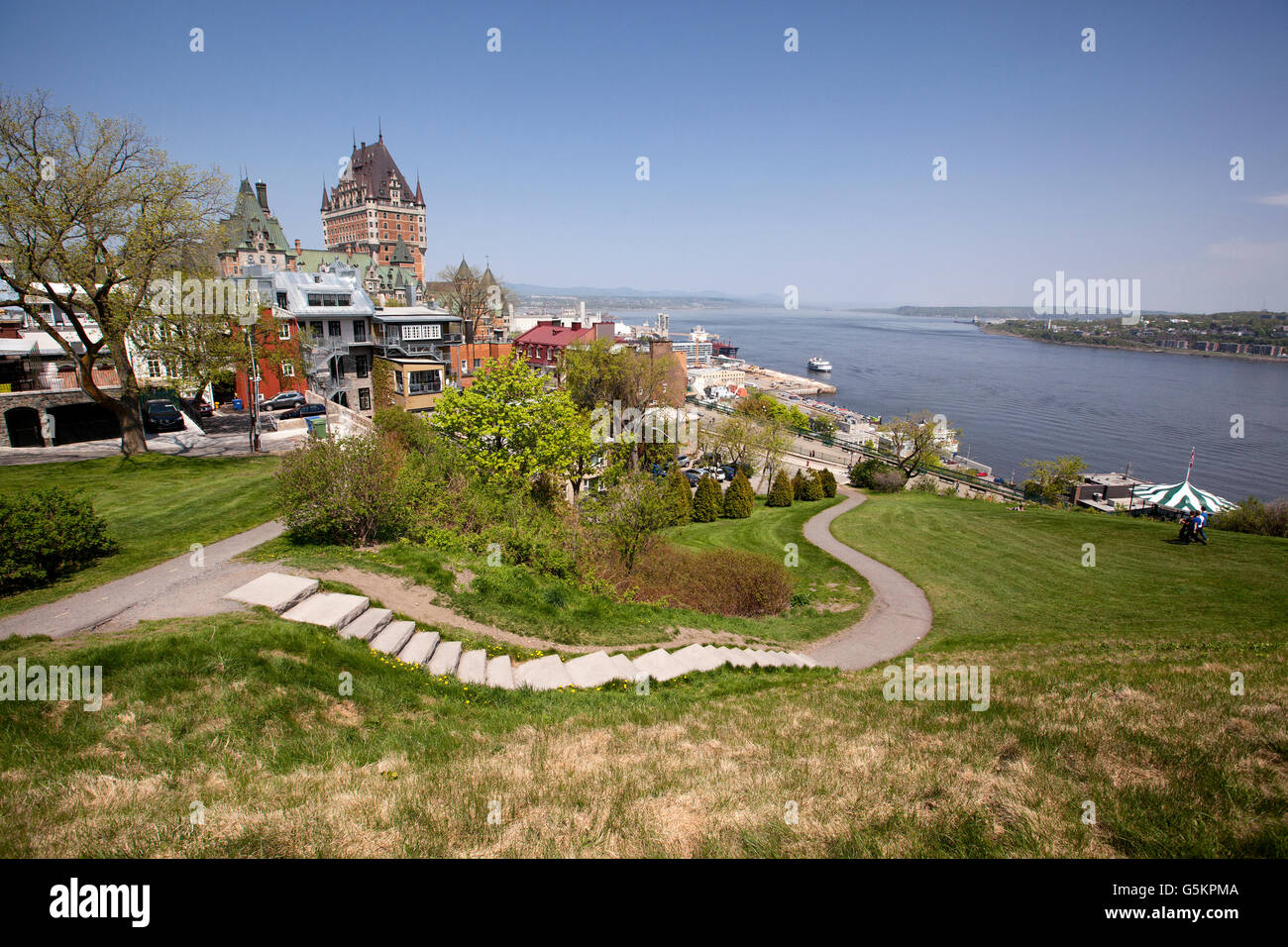 Blick auf die Altstadt Québec (Stadt) von der Spitze der Zitadelle Stockfoto