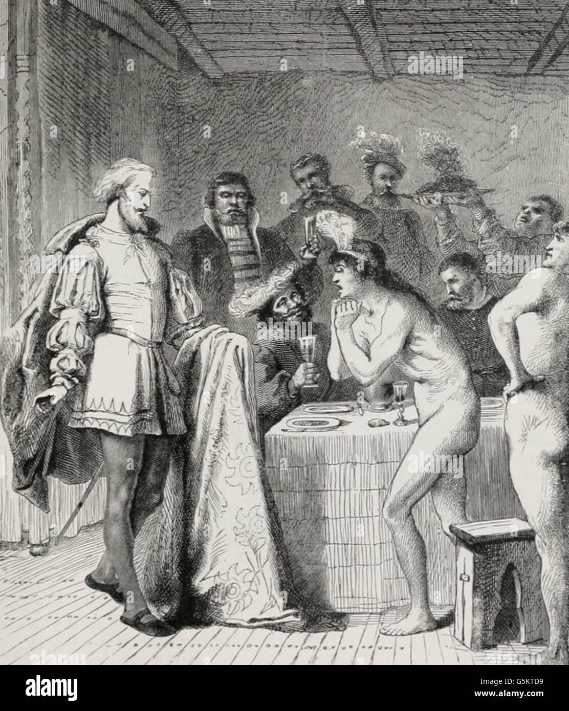 Guacanagari seinen Abschied von Columbus Stockfoto