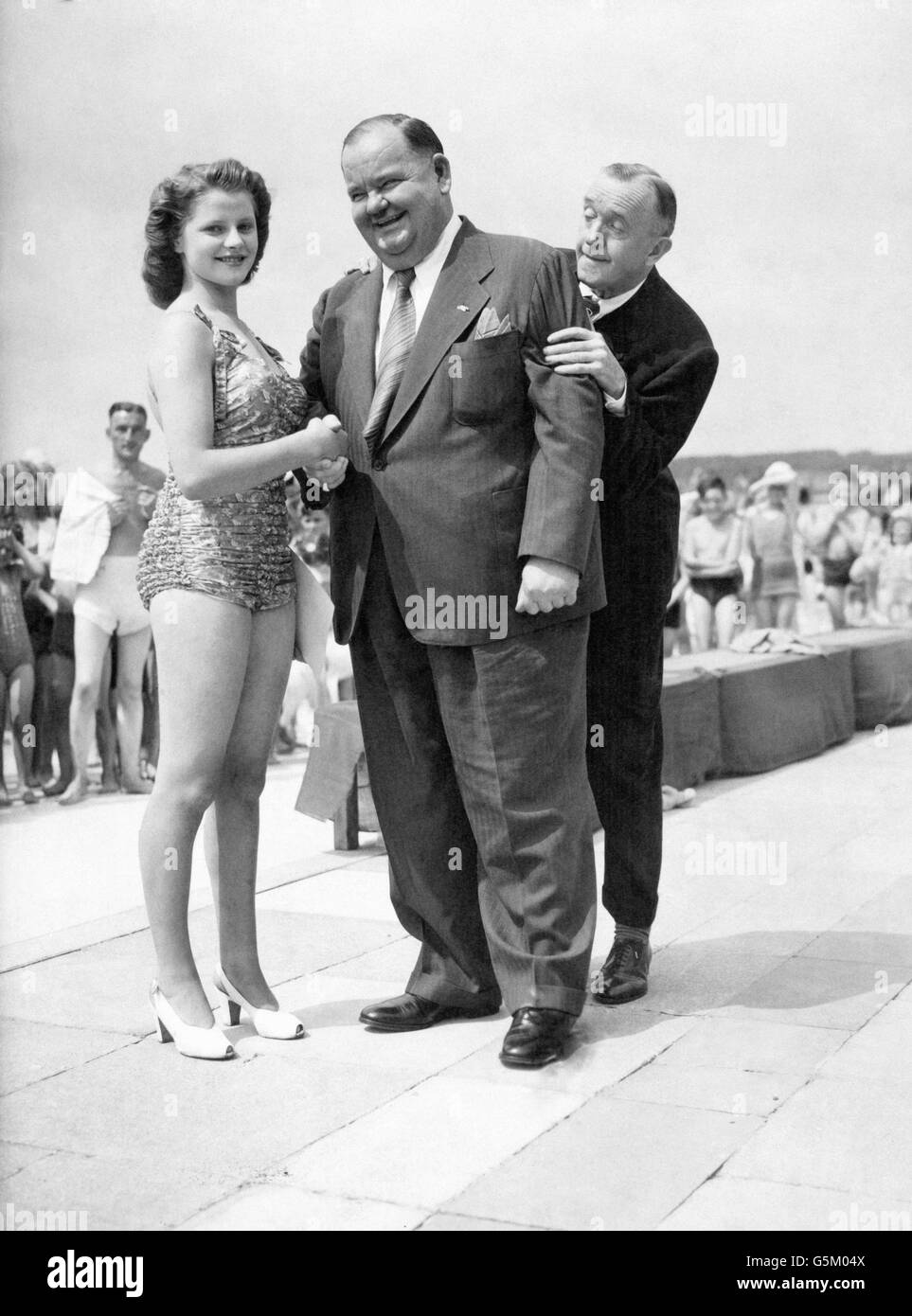 Film - Laurel und Hardy - Weston-Super-Mare Stockfoto