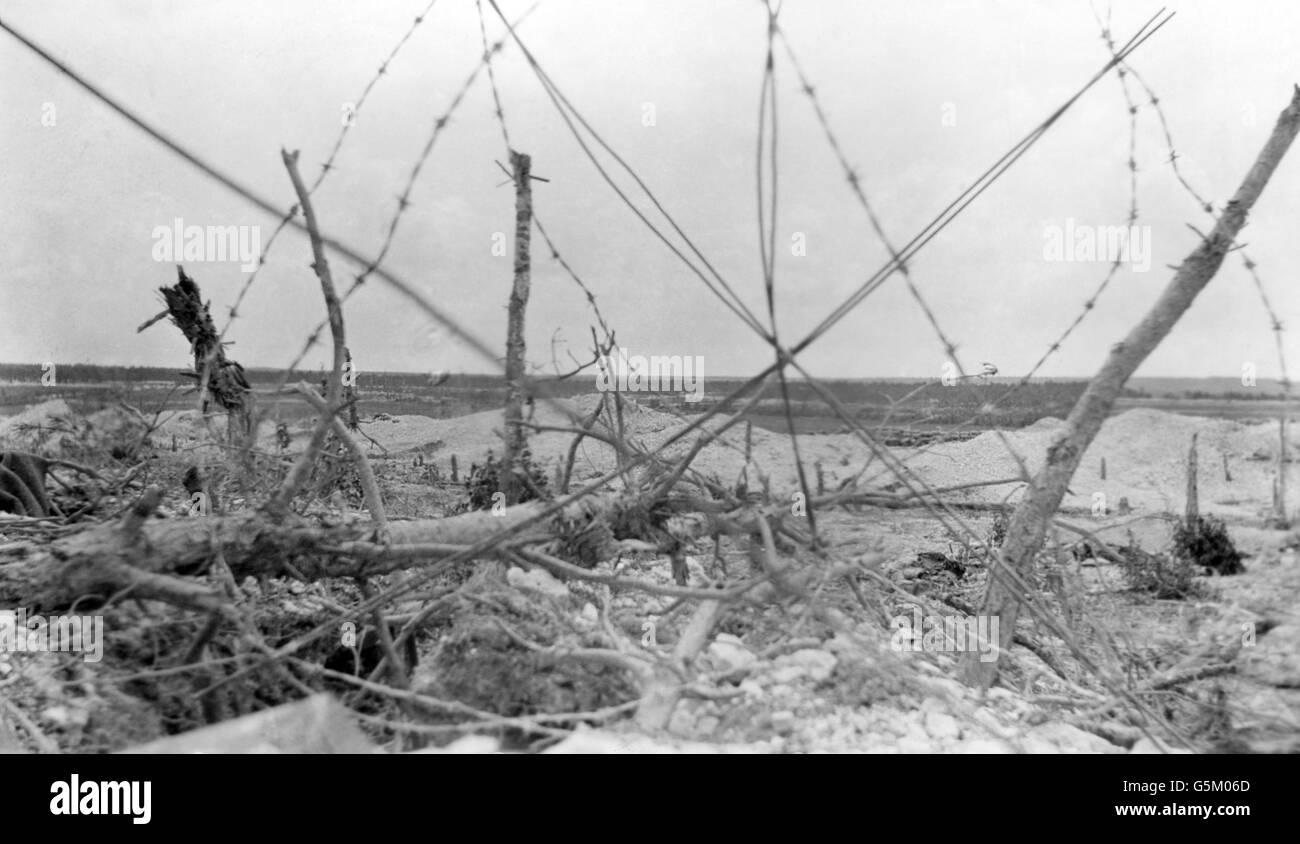 Ein Schlachtfeld des Ersten Weltkriegs (1914-1918). Stockfoto