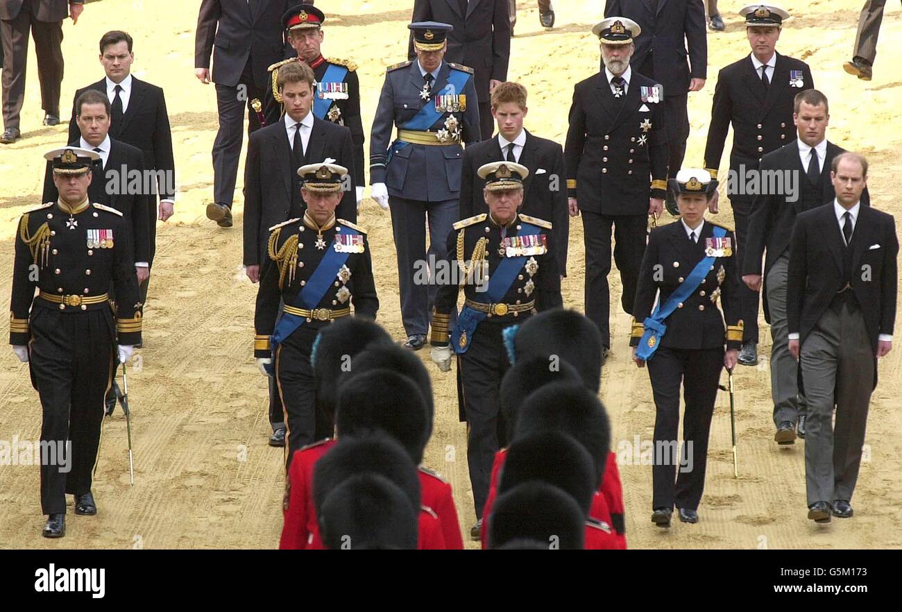 Königin-Mutter Tod Prozession Stockfoto
