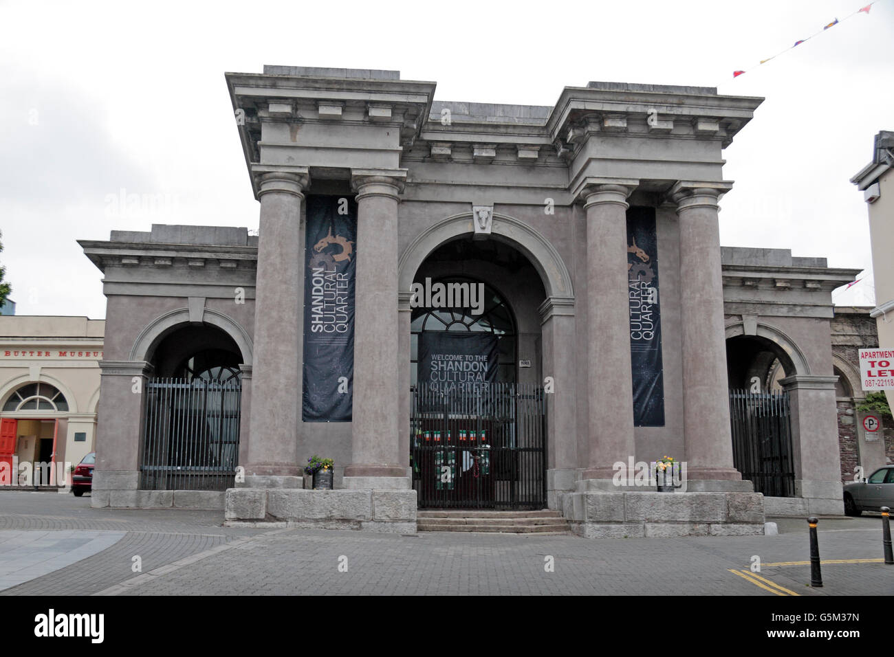 Shandon Kulturviertel (Shandon Tower) in der Stadt Cork, County Cork, Irland (Eire). Stockfoto